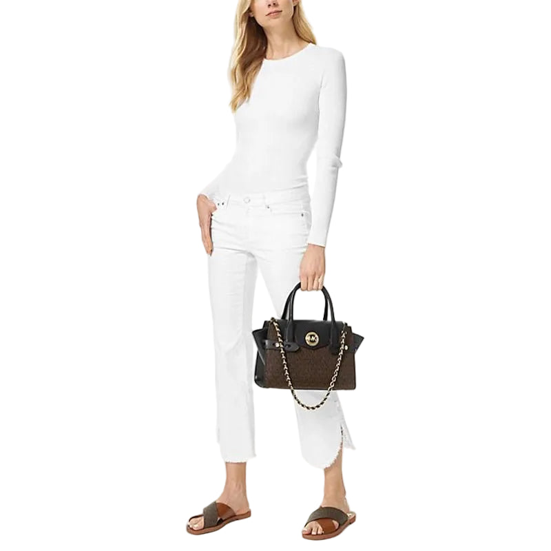 MICHAEL KORS Carmen large logo and leather - BROWN - MK4 - Runner