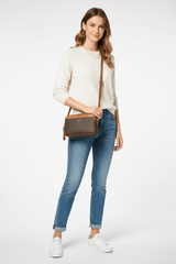 MICHAEL KORS JET SET logo and leather - BROWN- MK5 - Runner
