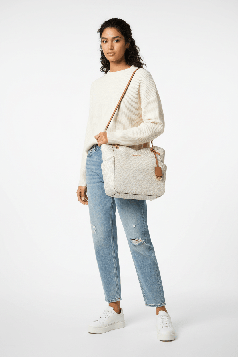 MICHAEL KORS Jet Set Travel Large Chain Shoulder - WHITE- MK18 - Runner