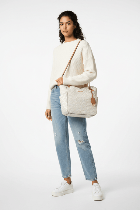 MICHAEL KORS Jet Set Travel Large Chain Shoulder - WHITE- MK18 - Runner