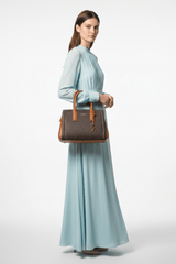 MICHAEL KORS LAILA SATCHEL - Handbag - brown Bag MK80 - Runner