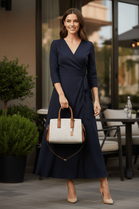 MICHAEL KORS LAILA SATCHEL - Handbag - vanilla/acorn MK79 - Runner