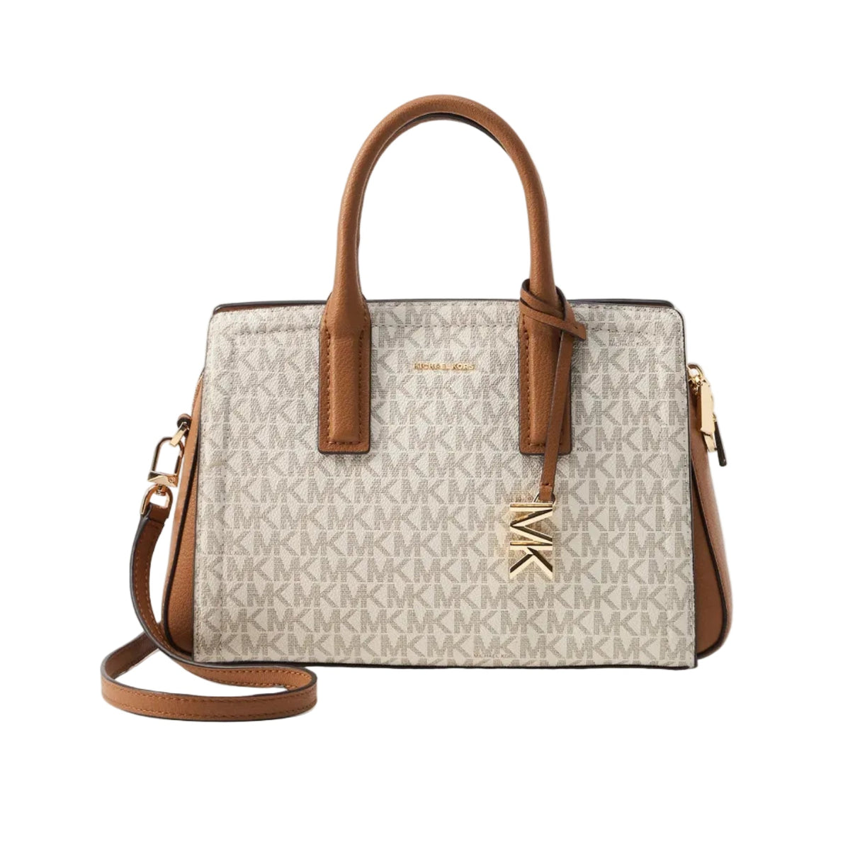 MICHAEL KORS LAILA SATCHEL - Handbag - vanilla/acorn MK79 - Runner