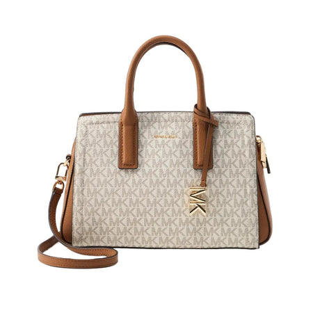 MICHAEL KORS LAILA SATCHEL - Handbag - vanilla/acorn MK79 - Runner