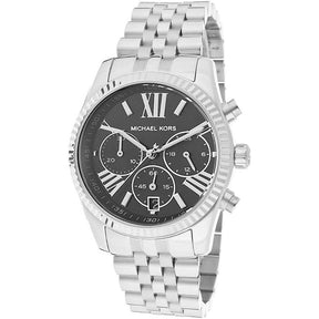 Michael Kors Lexington Women's Stainless Steel Case, Black Dial & Strap, Chronograph MMW36 - Runner