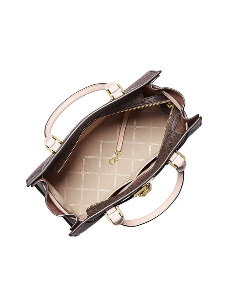 MICHAEL KORS Nouveau Hamilton Large Logo and Leather Satchel Bag MK78 - Runner