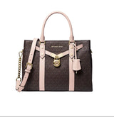MICHAEL KORS Nouveau Hamilton Large Logo and Leather Satchel Bag MK78 - Runner