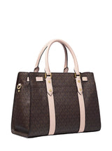 MICHAEL KORS Nouveau Hamilton Large Logo and Leather Satchel Bag MK78 - Runner