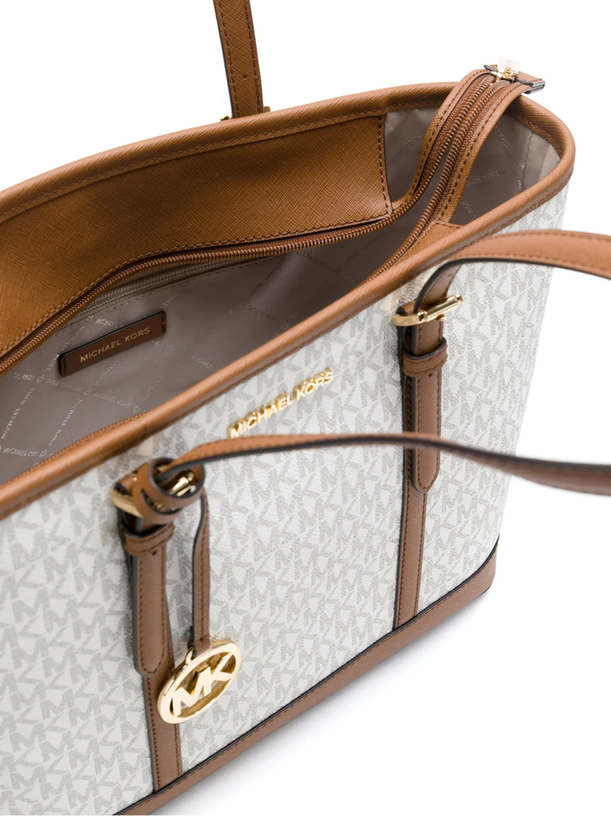 MICHAEL KORS Vanilla PVC Jet Set Travel LG MK29 - Runner