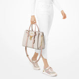 MICHAEL KORS Vanilla, Soft Pink Nouveau Hamilton Large Satchel MK75 - Runner