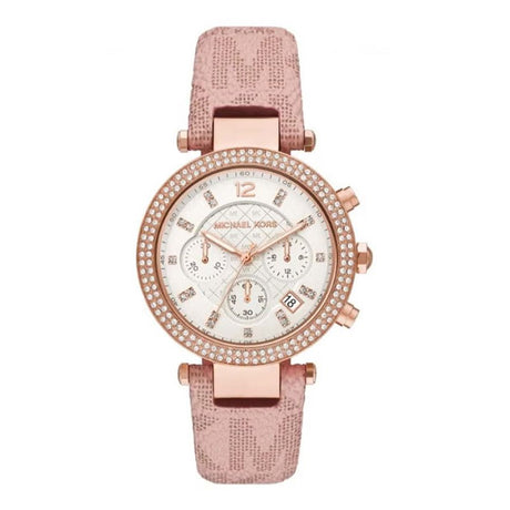 Michael Kors Women's Parker Round Shape Plastic Chronograph Wrist Watch MMW33 - Runner
