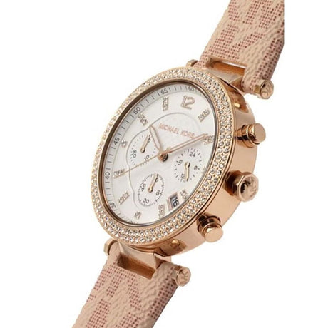 Michael Kors Women's Parker Round Shape Plastic Chronograph Wrist Watch MMW33 - Runner
