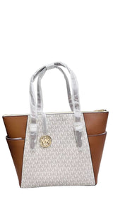 NEW Michael Kors Charlotte Signature Leather Top Zip Tote Handbag Shoulder Bag MK43 - Runner