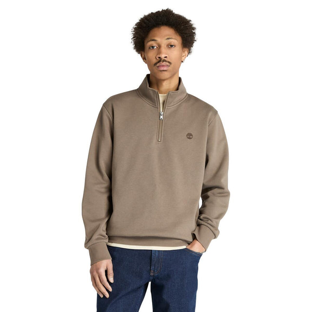 Oyster River Chest Logo Brushback 1/4 Zip Sweatshirt - Runner