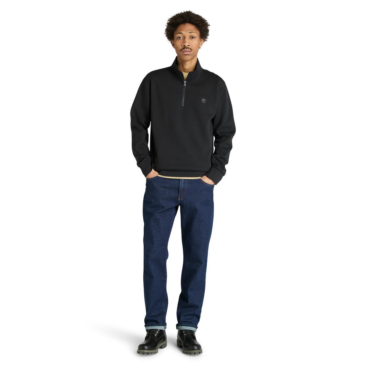 Oyster River Chest Logo Brushback 1/4 Zip Sweatshirt - Runner