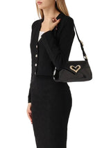 PINKO Classic patent leather and rhinestones Shoulder Black PB72 - Runner