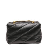 PINKO Leather messenger bag MINI PUFF VERSITY PINS CL PB14 - Runner