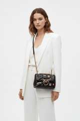 PINKO Leather messenger bag MINI PUFF VERSITY PINS CL PB14 - Runner