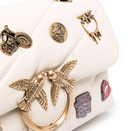 PINKO Leather messenger bag MINI PUFF VERSITY PINS CL PB15 - Runner