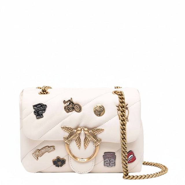 PINKO Leather messenger bag MINI PUFF VERSITY PINS CL PB15 - Runner