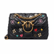 PINKO Mini Love Brooches Quilted Bag in Leather PB10 - Runner
