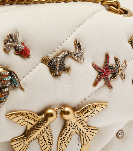 PINKO Mini Love Puff Sea Jewels Bag WHITE CL PB17 - Runner