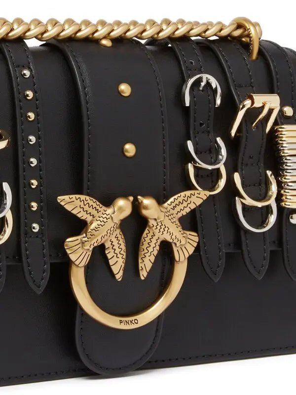 PINKO Women's Black Love Mini Crossbody Bag PB63 - Runner