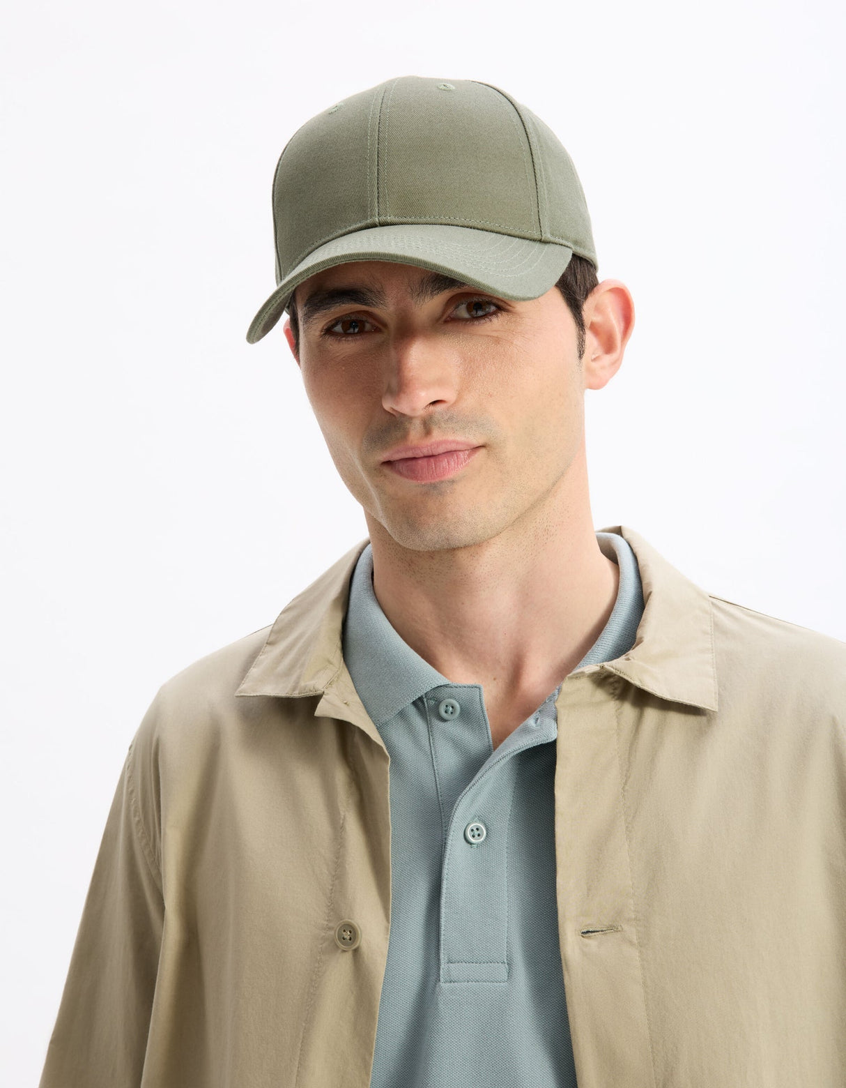 Plain 100% cotton cap - khaki - Runner