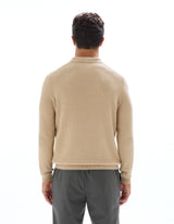 Polo Collar Sweater With Fancy Knit - Runner