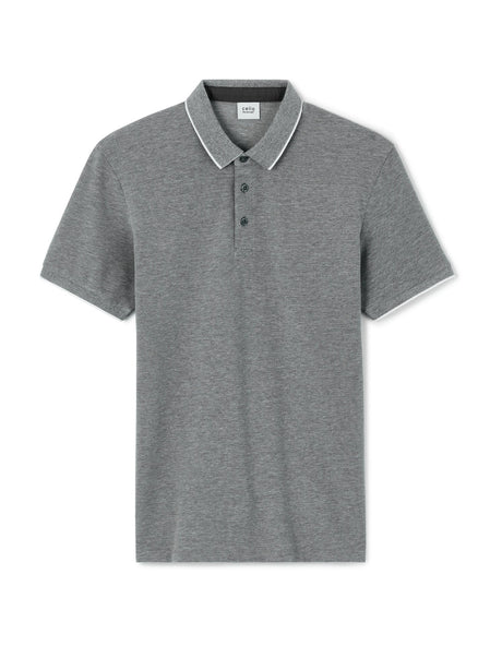 Regular Cotton Blend Polo Shirt - Anthracite - Runner