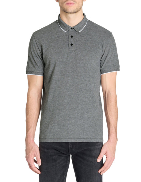 Regular Cotton Blend Polo Shirt - Anthracite - Runner