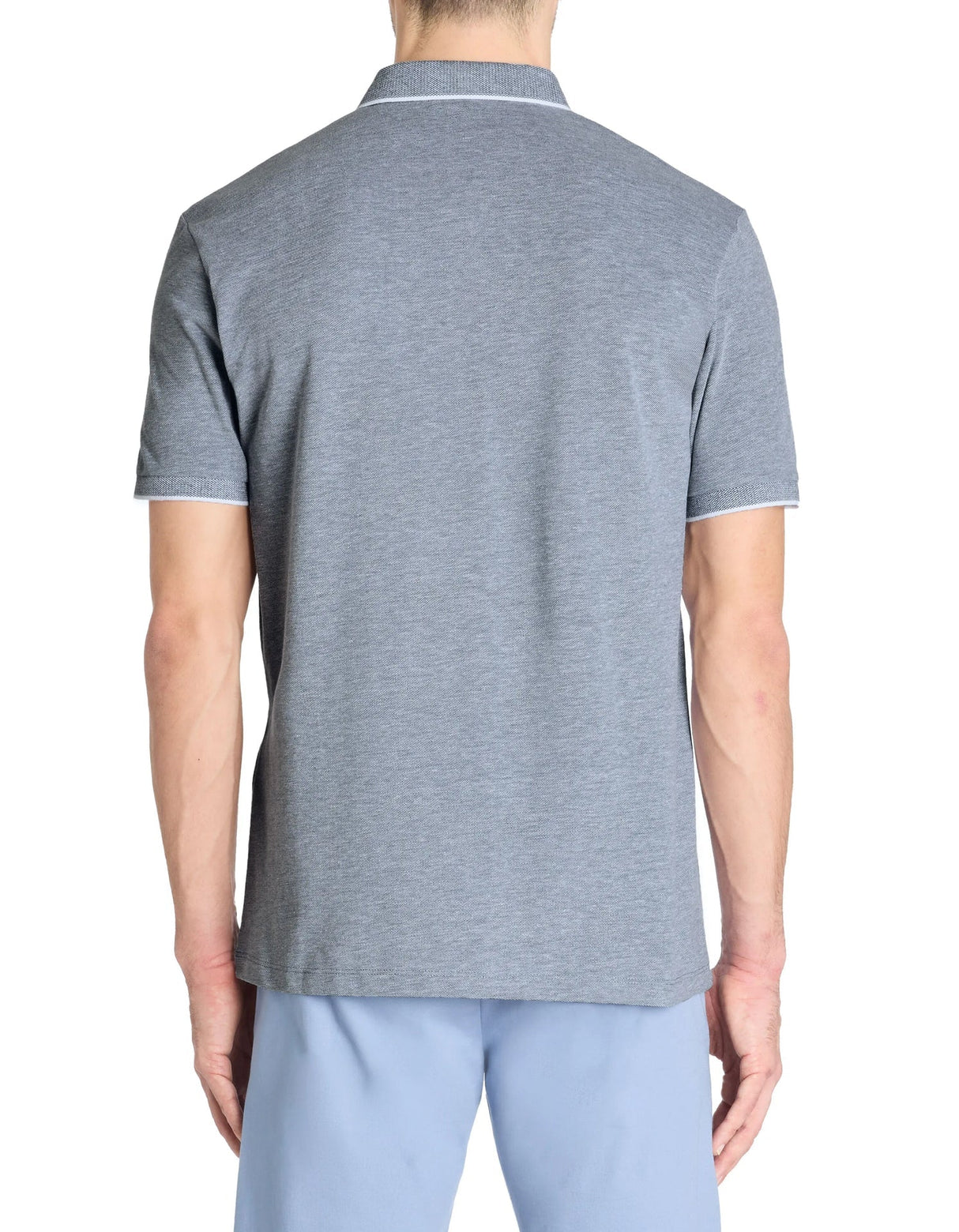 Regular Cotton Blend Polo Shirt - Navy - Runner