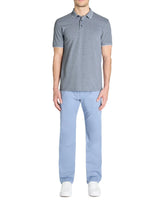 Regular Cotton Blend Polo Shirt - Navy - Runner