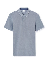 Regular Cotton Blend Polo Shirt - Navy - Runner