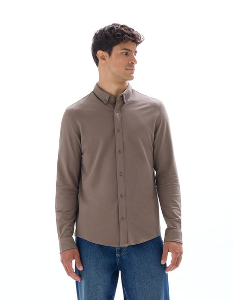 Regular Piqué Jersey Shirt - Runner