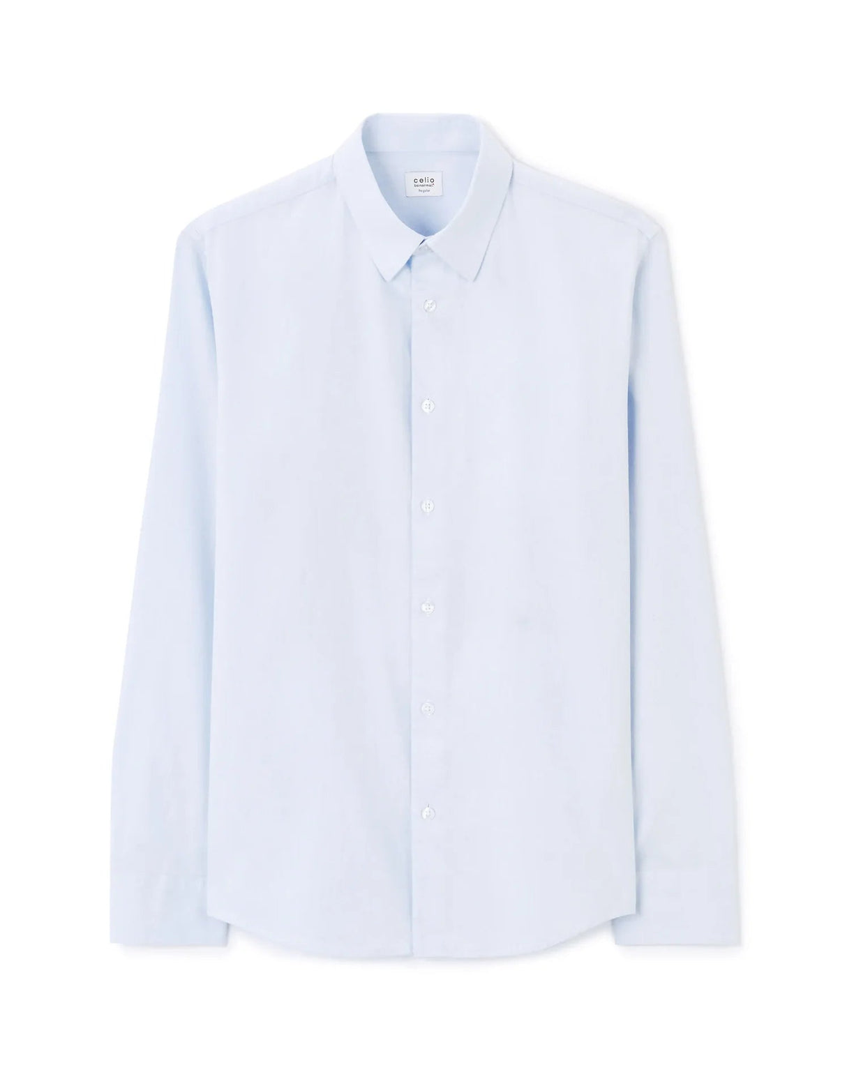 Regular Satin - Effect Shirt, 100% Cotton - Blue - Runner