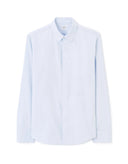 Regular Satin - Effect Shirt, 100% Cotton - Blue - Runner