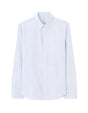 Regular Satin - Effect Shirt, 100% Cotton - Blue - Runner