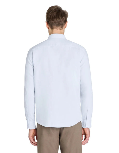 Regular Satin - Effect Shirt, 100% Cotton - Blue - Runner