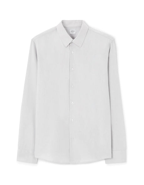 Regular Satin - Effect Shirt, 100% Cotton - Grey - Runner