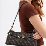 Guess Signature Brown Monogram Shoulder Bag GB556