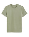 Round - Neck Stretch Cotton T-Shirt - Khaki - Runner