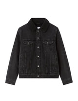 Sherpa - lined denim jacket - black - Runner