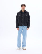 Sherpa - lined denim jacket - black - Runner