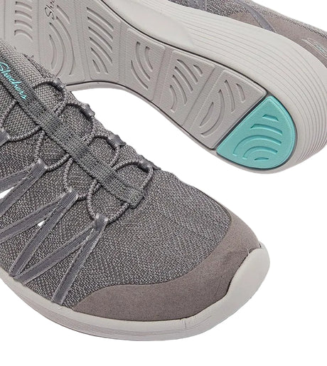 SKECHERS 104117 - GRY Round Toe Flat Heel Arya Walking Shoes SKW128 - Runner