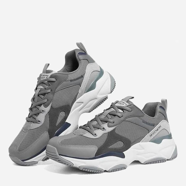 SKECHERS LanderS GRAY/NAVY BLUE Chunky Shoes 237486 - GYNV SKM92 - Runner