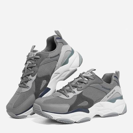 SKECHERS LanderS GRAY/NAVY BLUE Chunky Shoes 237486 - GYNV SKM92 - Runner