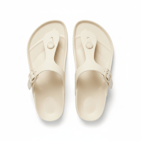 SKECHERS Sculpted-Accent Flatform Thong Sandals - Chalk SLW9 - Runner