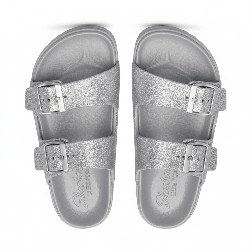 SKECHERS Women's Luxe fomam Shimmering Sandals SLW114 - Runner