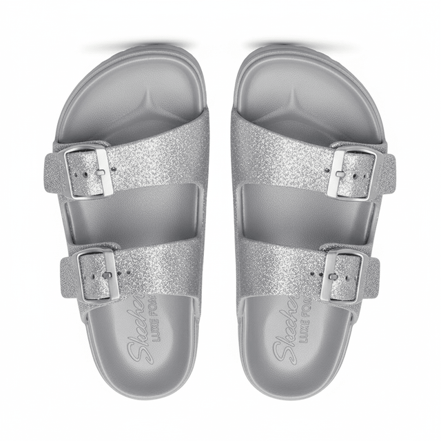 SKECHERS Women's Luxe fomam Shimmering Sandals SLW114 - Runner
